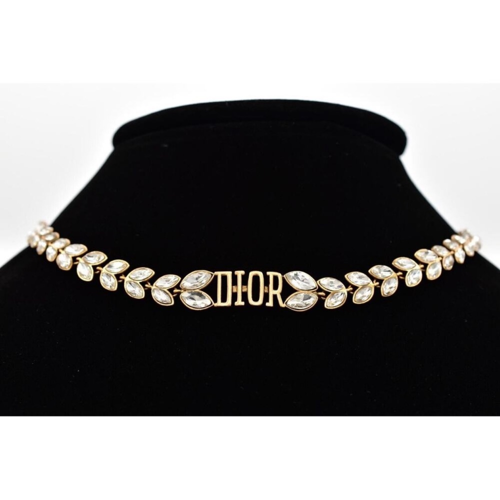 Dior Gold and Silver Leaf Choker Necklace